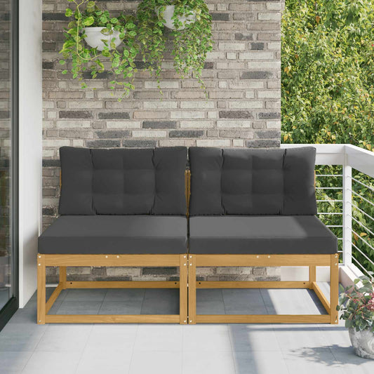 2 Stk Udendørs Mellem Sofa Polyester - Hovedbillede