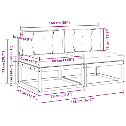 Udendørs Mellemsofa 158 X 83 X 73 Cm