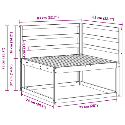 Udendørs Hjørnesofa Hvid 83 X 83 X 73 Cm - Billede 7