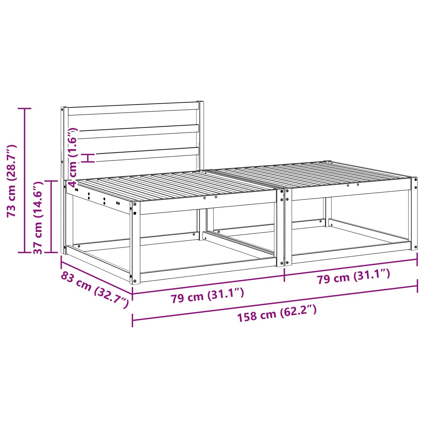 2 Stk Udendørs Puf Polyester - Billede 7