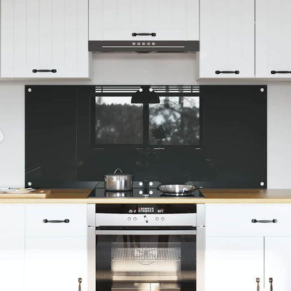 Køkkenbacksplash 2 Dele Mørkegrå 70 X 60 Cm Hærdet Glas - Hovedbillede