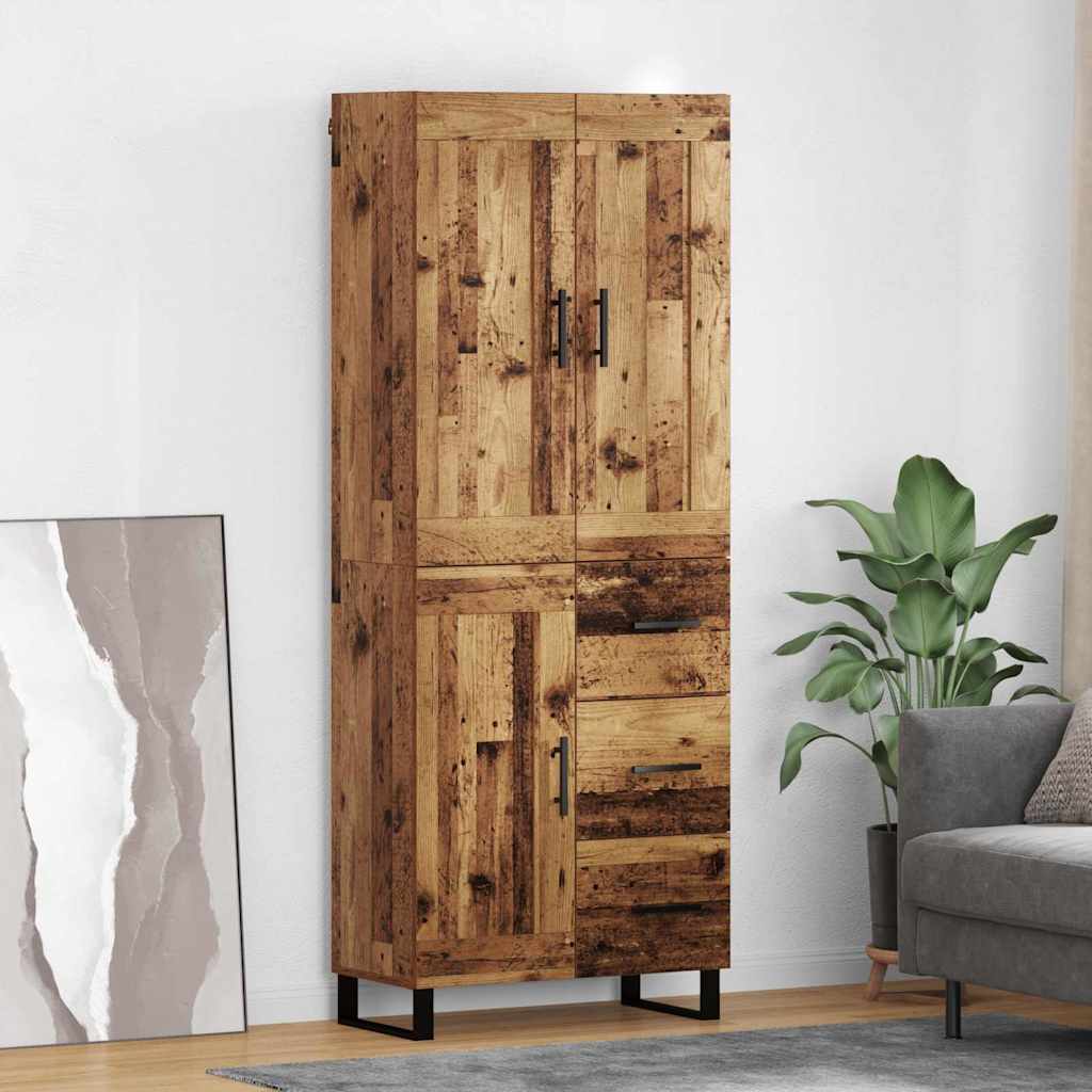 Highboard 69,5 X 34 X 180 Cm Konstrueret Træ - Variant 3415609