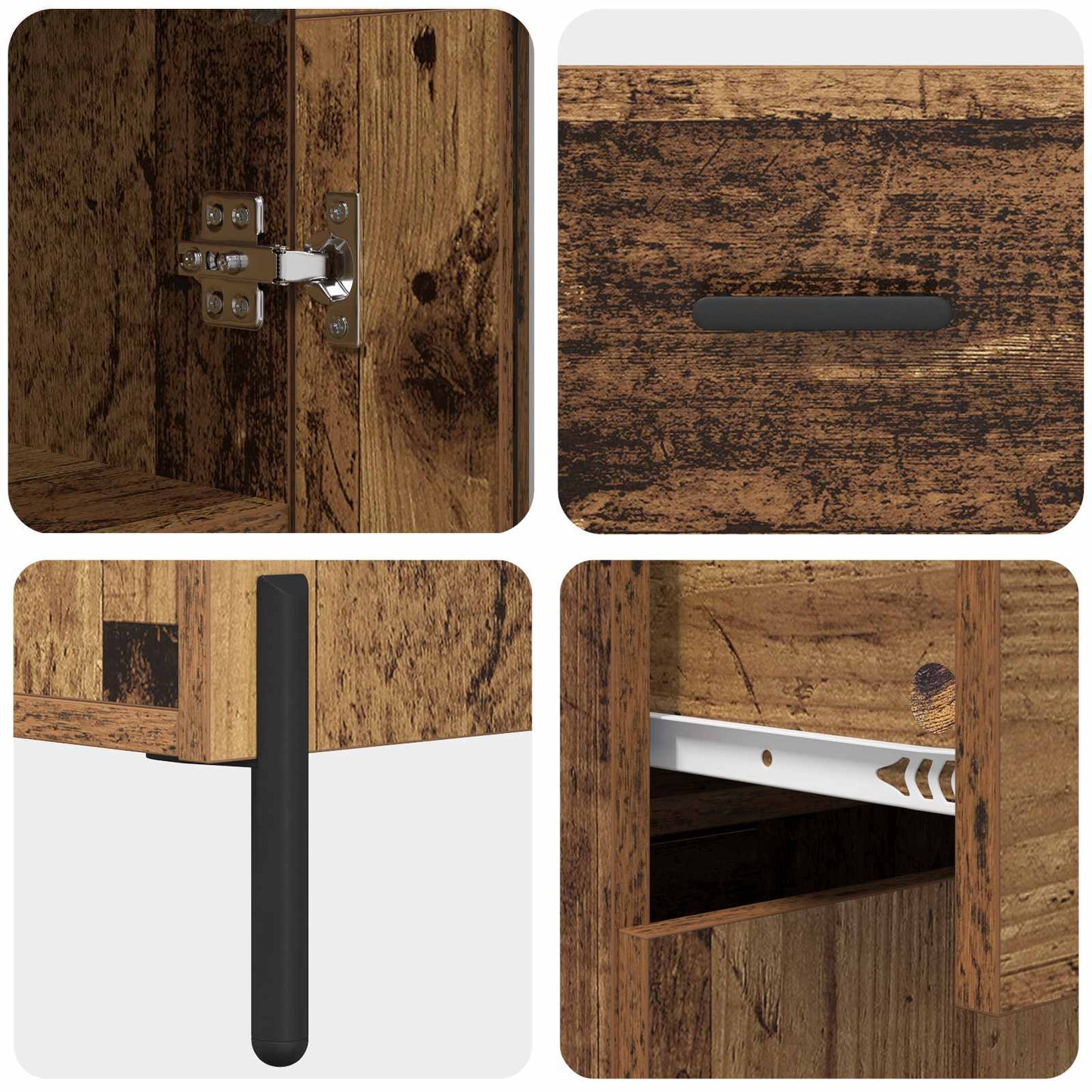 Highboard 69,5 X 34 X 180 Cm Konstrueret Træ - Billede 11