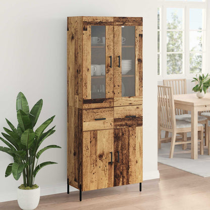 Highboard 69,5 X 34 X 180 Cm Konstrueret Træ - Billede 4