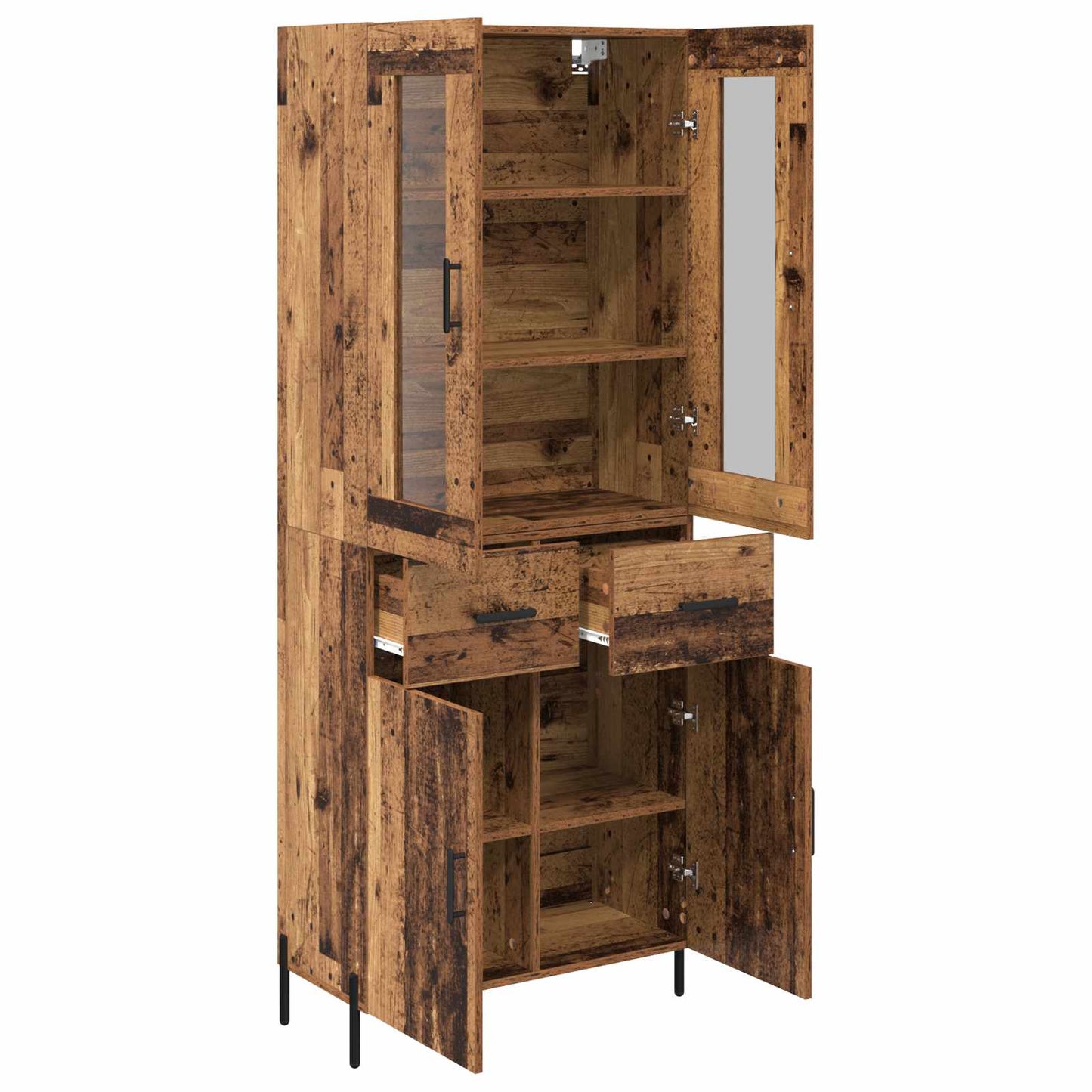 Highboard 69,5 X 34 X 180 Cm Konstrueret Træ - Billede 5