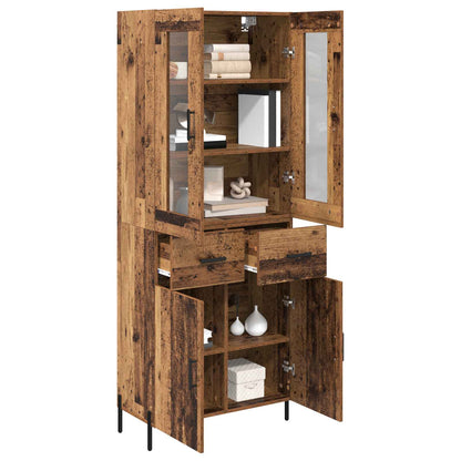 Highboard 69,5 X 34 X 180 Cm Konstrueret Træ - Billede 3