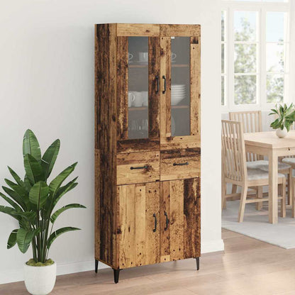 Highboard 69,5 X 34 X 180 Cm Konstrueret Træ - Billede 4