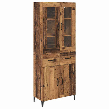 Highboard 69,5 X 34 X 180 Cm Konstrueret Træ - Billede 2