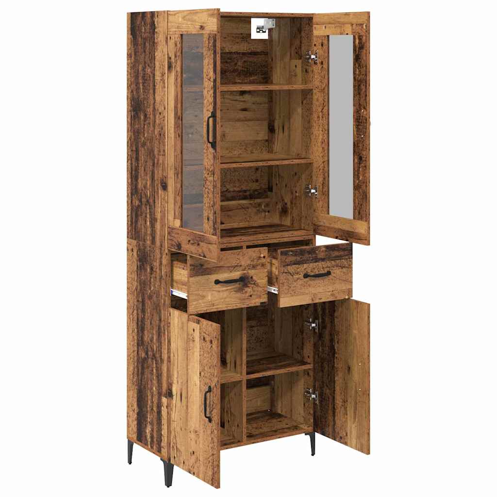 Highboard 69,5 X 34 X 180 Cm Konstrueret Træ - Billede 5