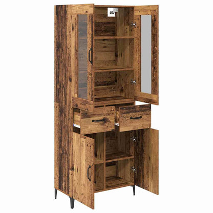 Highboard 69,5 X 34 X 180 Cm Konstrueret Træ - Billede 5
