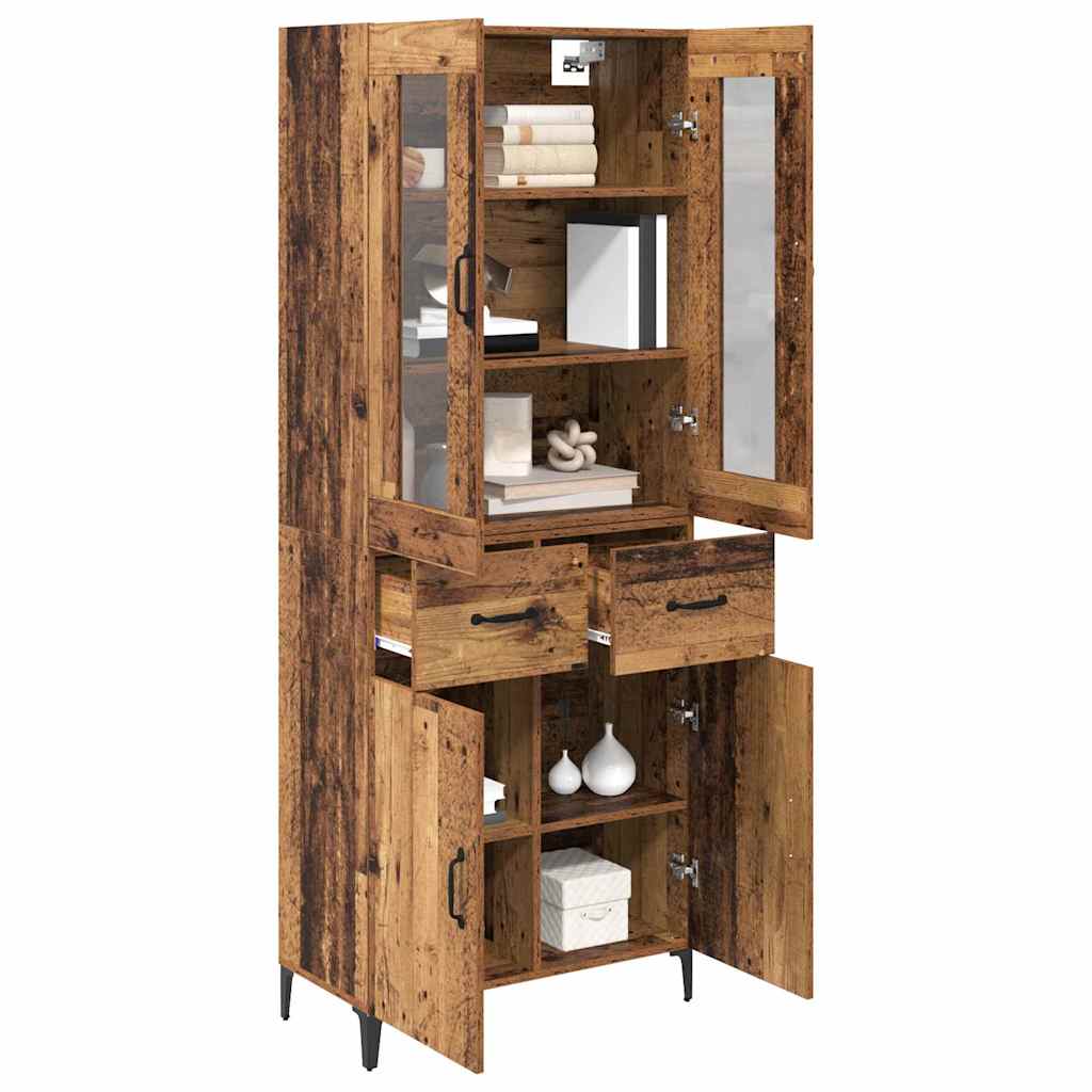 Highboard 69,5 X 34 X 180 Cm Konstrueret Træ - Billede 3