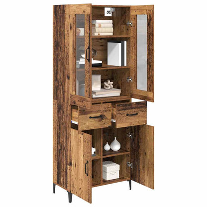 Highboard 69,5 X 34 X 180 Cm Konstrueret Træ - Billede 3