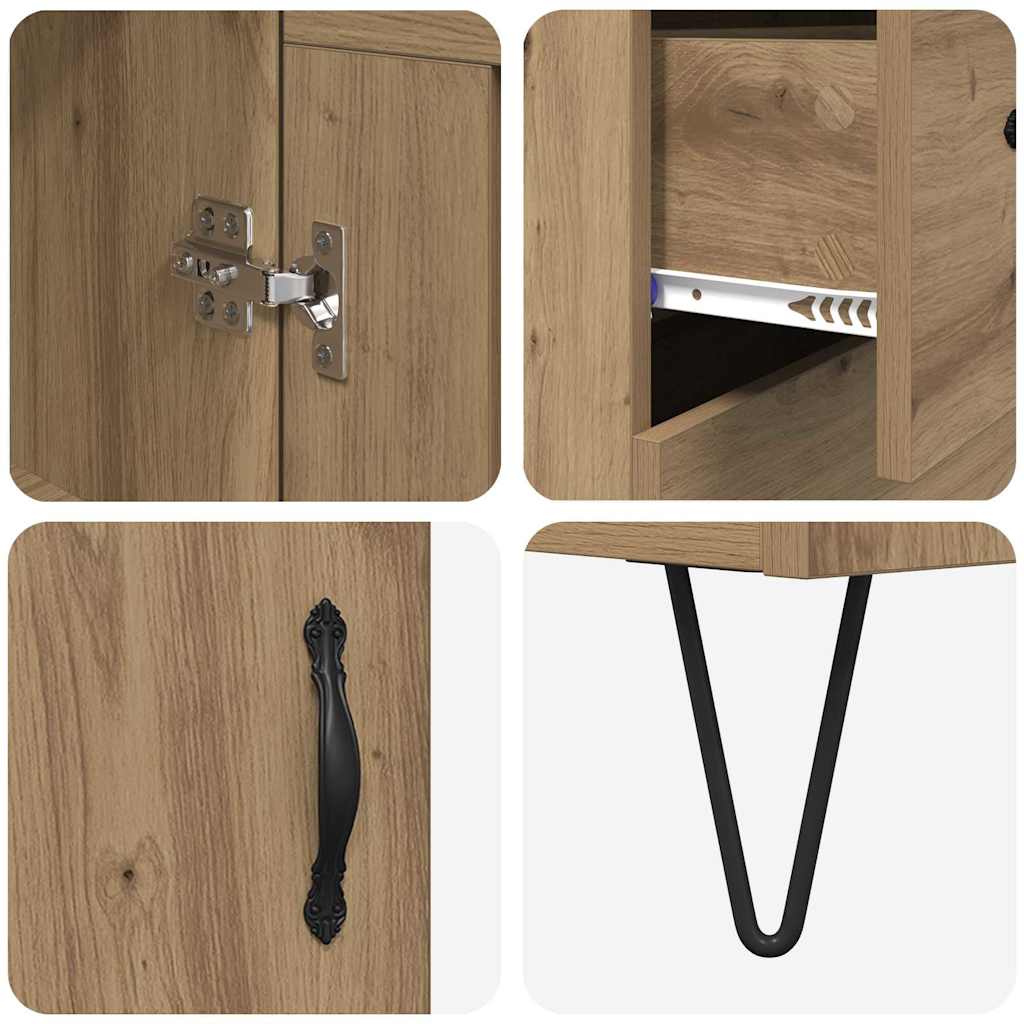 Highboard Artisan Egetræ 69,5 X 34 X 180 Cm Konstrueret Træ - Billede 11