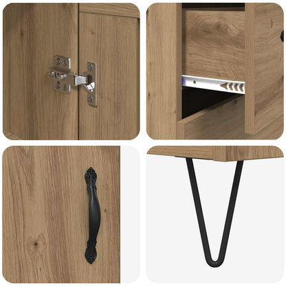 Highboard Artisan Egetræ 69,5 X 34 X 180 Cm Konstrueret Træ - Billede 11