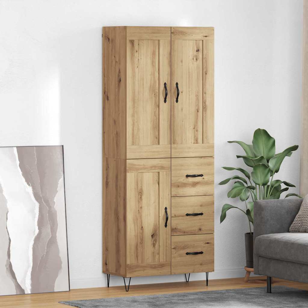 Highboard Artisan Egetræ 69,5 X 34 X 180 Cm Konstrueret Træ - Hovedbillede