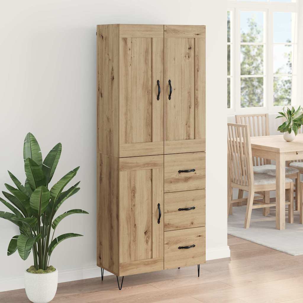 Highboard Artisan Egetræ 69,5 X 34 X 180 Cm Konstrueret Træ - Billede 4