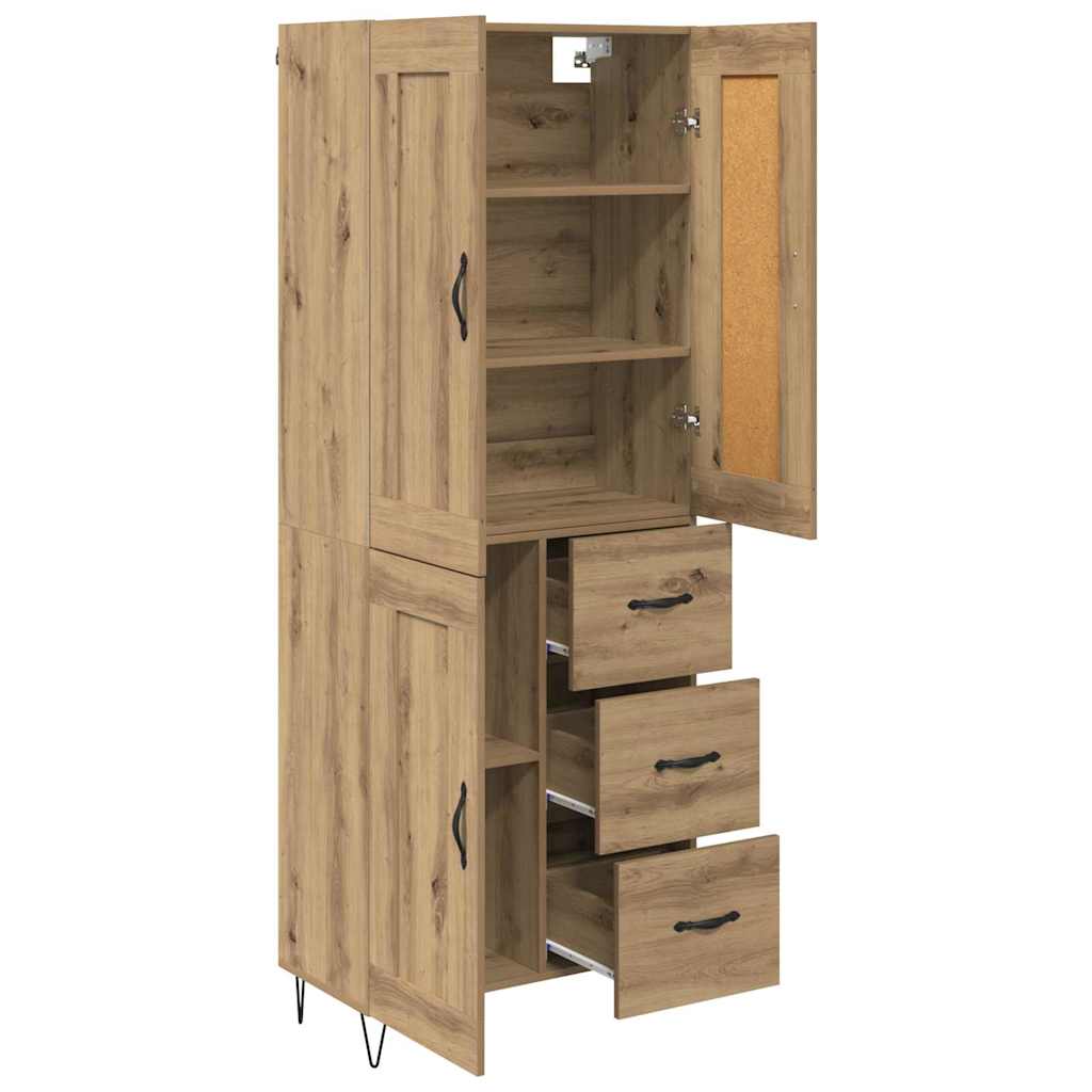 Highboard Artisan Egetræ 69,5 X 34 X 180 Cm Konstrueret Træ - Billede 5