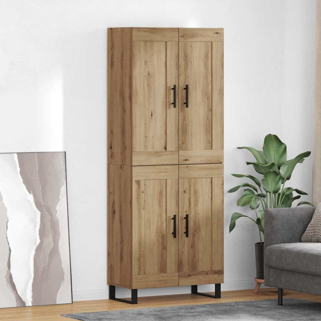 Highboard 69,5 X 34 X 180 Cm Konstrueret Træ - Variant 3415926