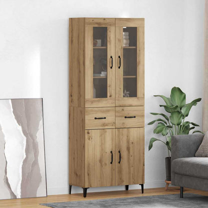 Highboard 69,5 X 34 X 180 Cm Konstrueret Træ