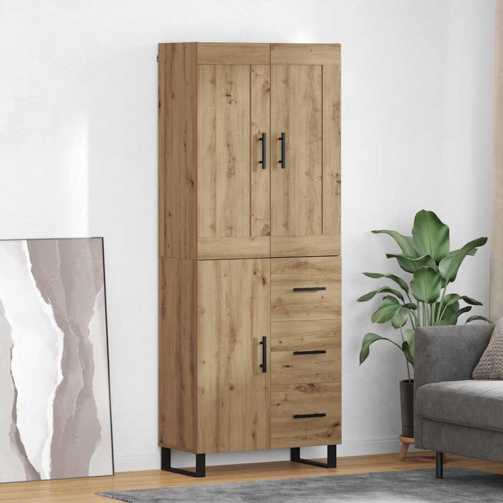 Highboard 69,5 X 34 X 180 Cm Konstrueret Træ - Variant 3416055