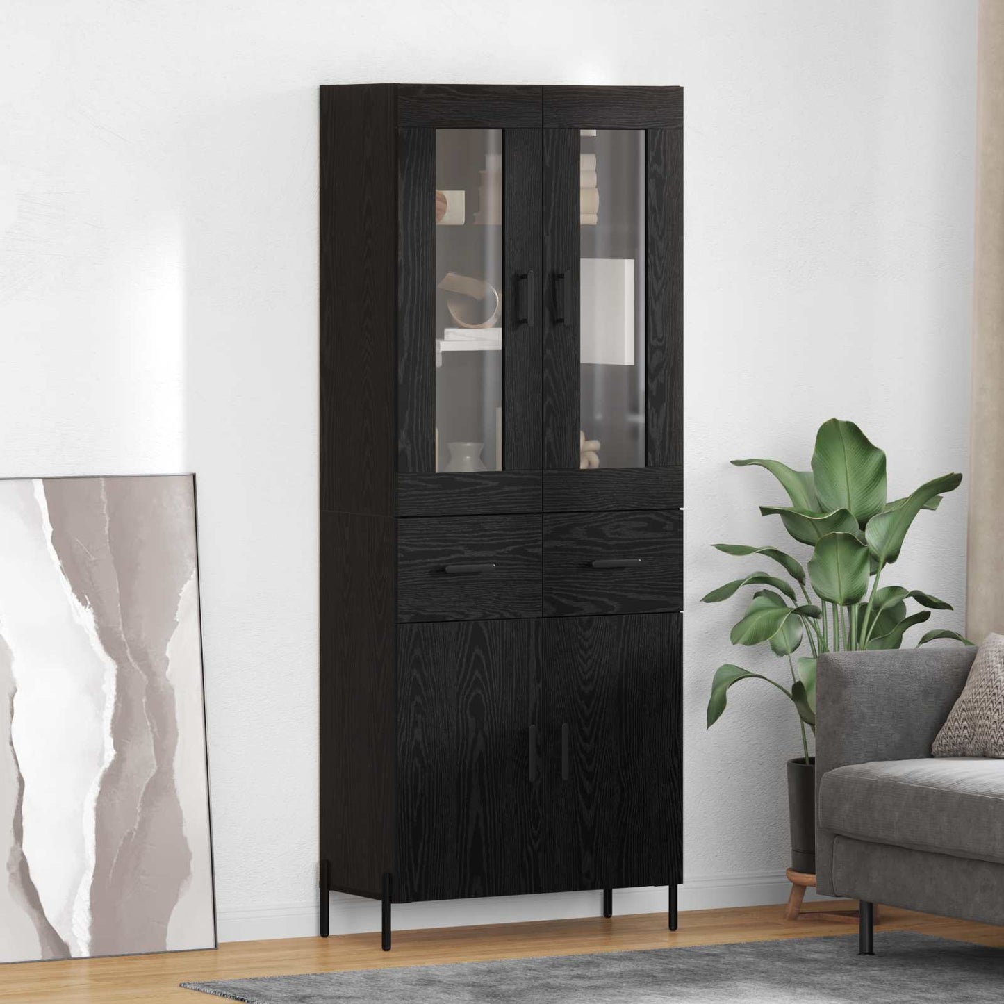 Highboard 69,5 X 34 X 180 Cm Konstrueret Træ - Variant 3416106