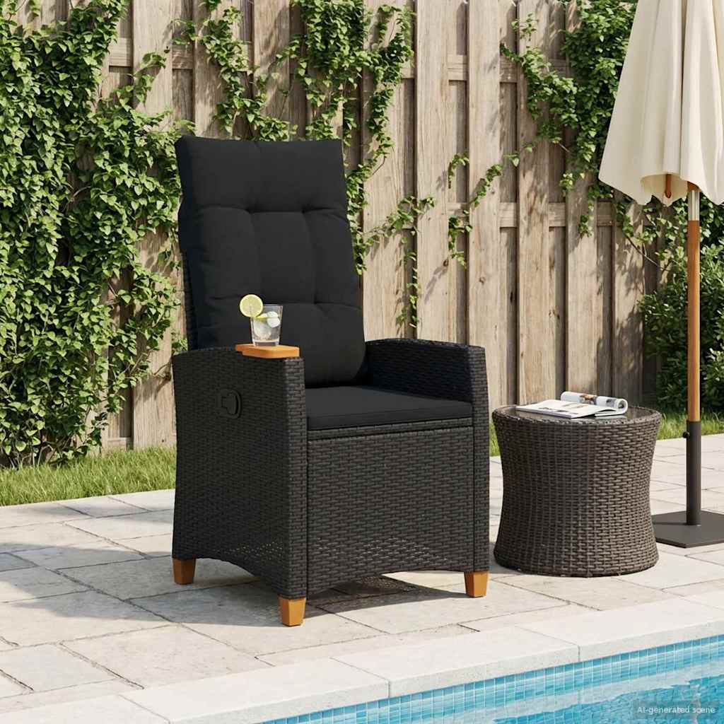 Lænestol Med Teplade Med Pude 62 X 64 X 112 Cm Polyrattan - Hovedbillede
