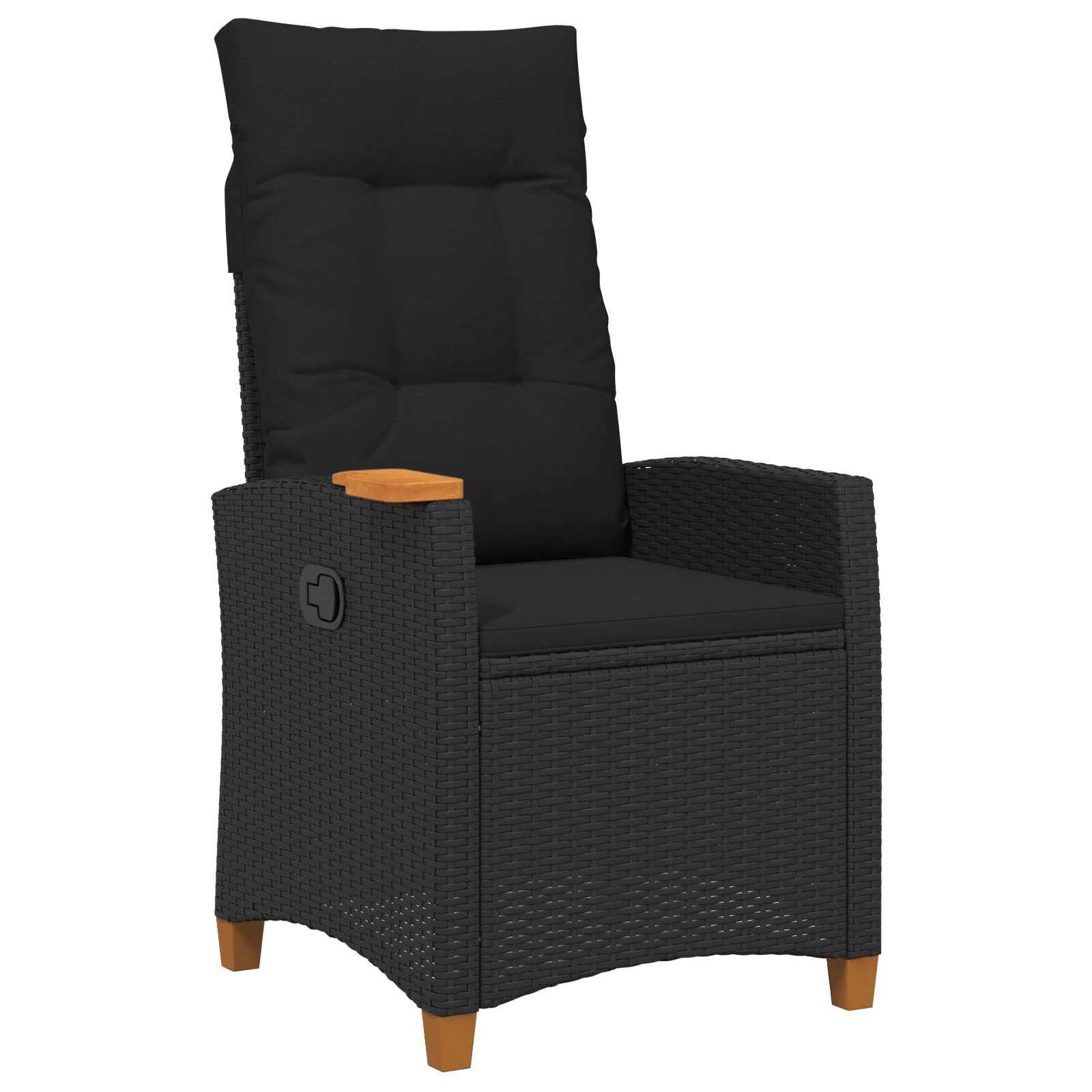 Lænestol Med Teplade Med Pude 62 X 64 X 112 Cm Polyrattan - Billede 2