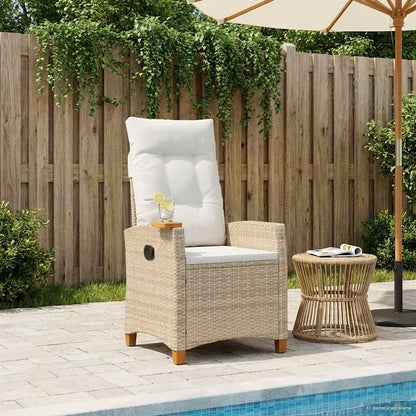 Lænestol Med Teplade Med Pude 62 X 64 X 112 Cm Polyrattan - Variant 42026809