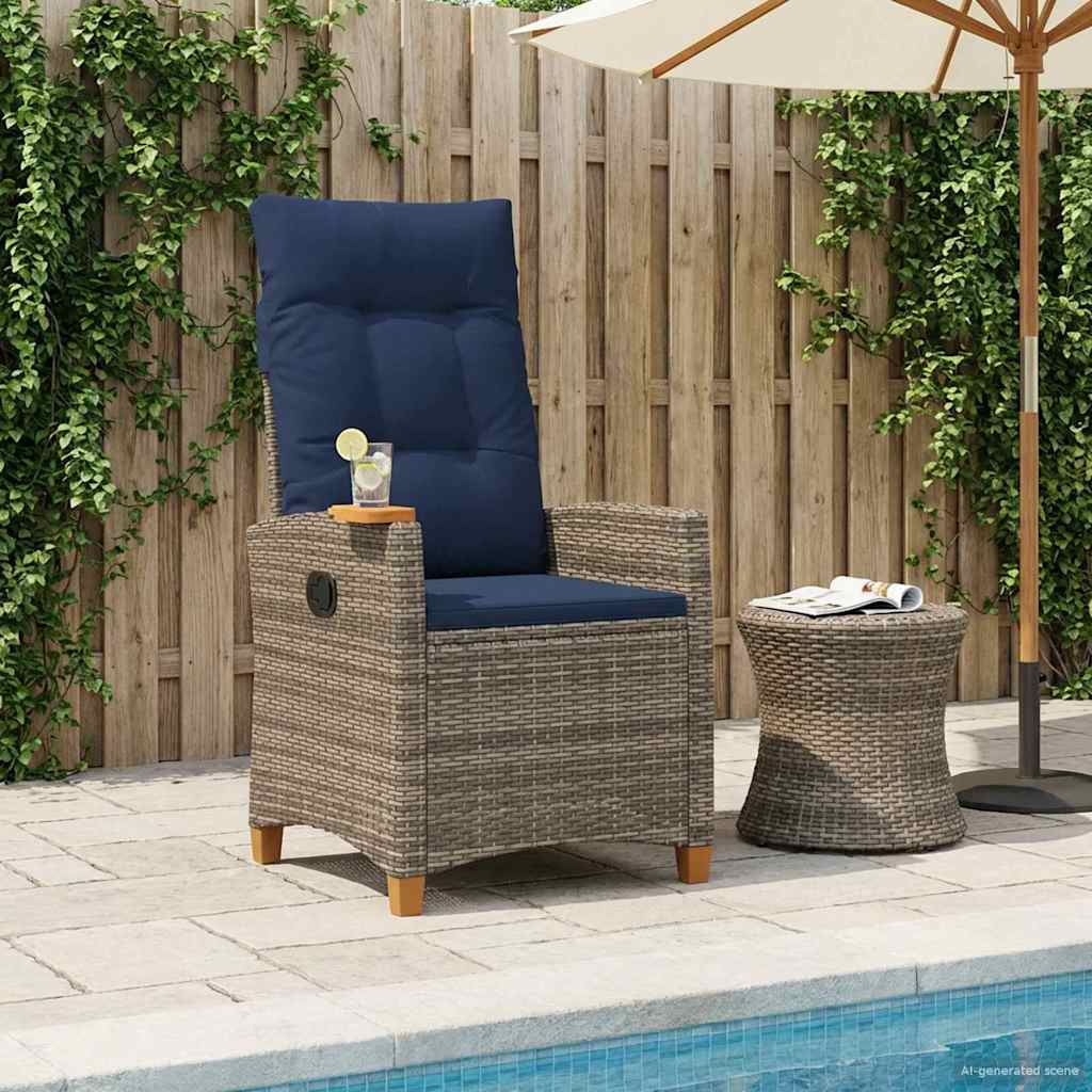 Lænestol Med Teplade Med Pude 62 X 64 X 112 Cm Polyrattan - Variant 42026810