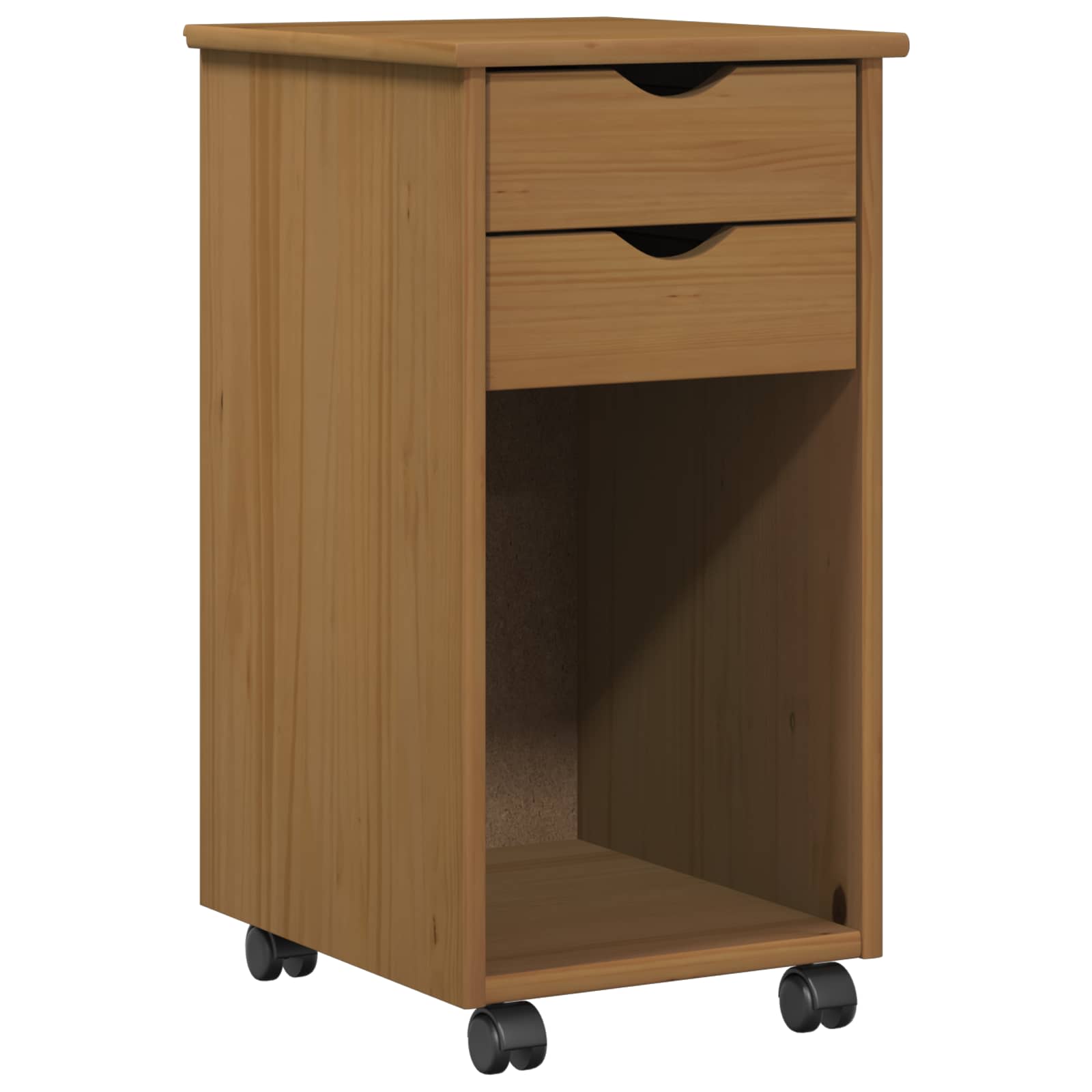 Rullende Skab 34 X 39 X 65,5 Cm Massivt Fyrretræ - Billede 2