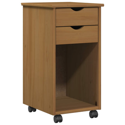 Rullende Skab 34 X 39 X 65,5 Cm Massivt Fyrretræ - Billede 2