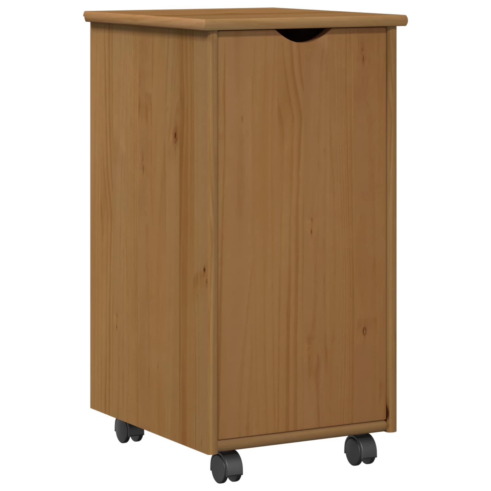 Rullende Skab Honningbrun 34 X 39 X 65,5 Cm Massivt Fyrretræ - Billede 2