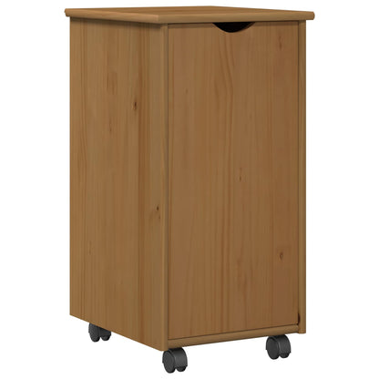 Rullende Skab Honningbrun 34 X 39 X 65,5 Cm Massivt Fyrretræ - Billede 2