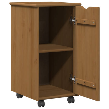 Rullende Skab Honningbrun 34 X 39 X 65,5 Cm Massivt Fyrretræ - Billede 4