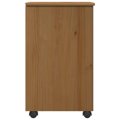 Rullende Skab Honningbrun 34 X 39 X 65,5 Cm Massivt Fyrretræ - Billede 6