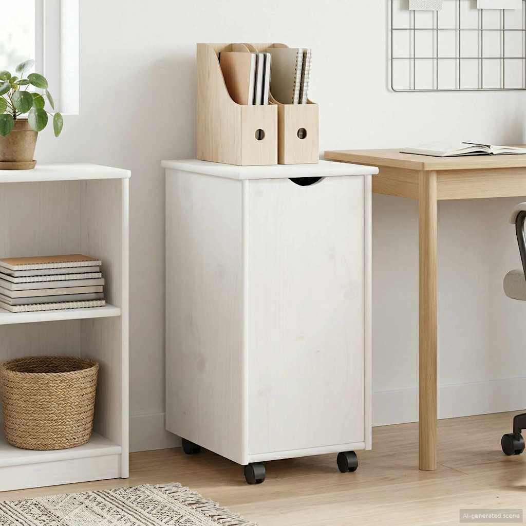 Rullende Skab Honningbrun 34 X 39 X 65,5 Cm Massivt Fyrretræ - Variant 42028357