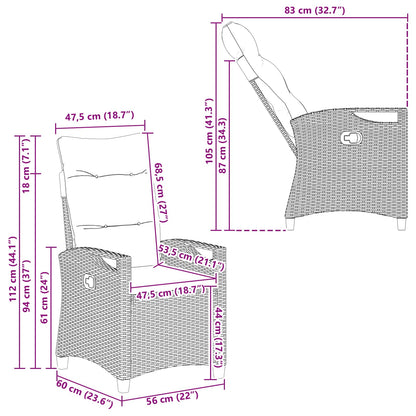Have Stol 2 Dele 56 X 64 X 94 Cm Stål Og Polyester - Billede 12