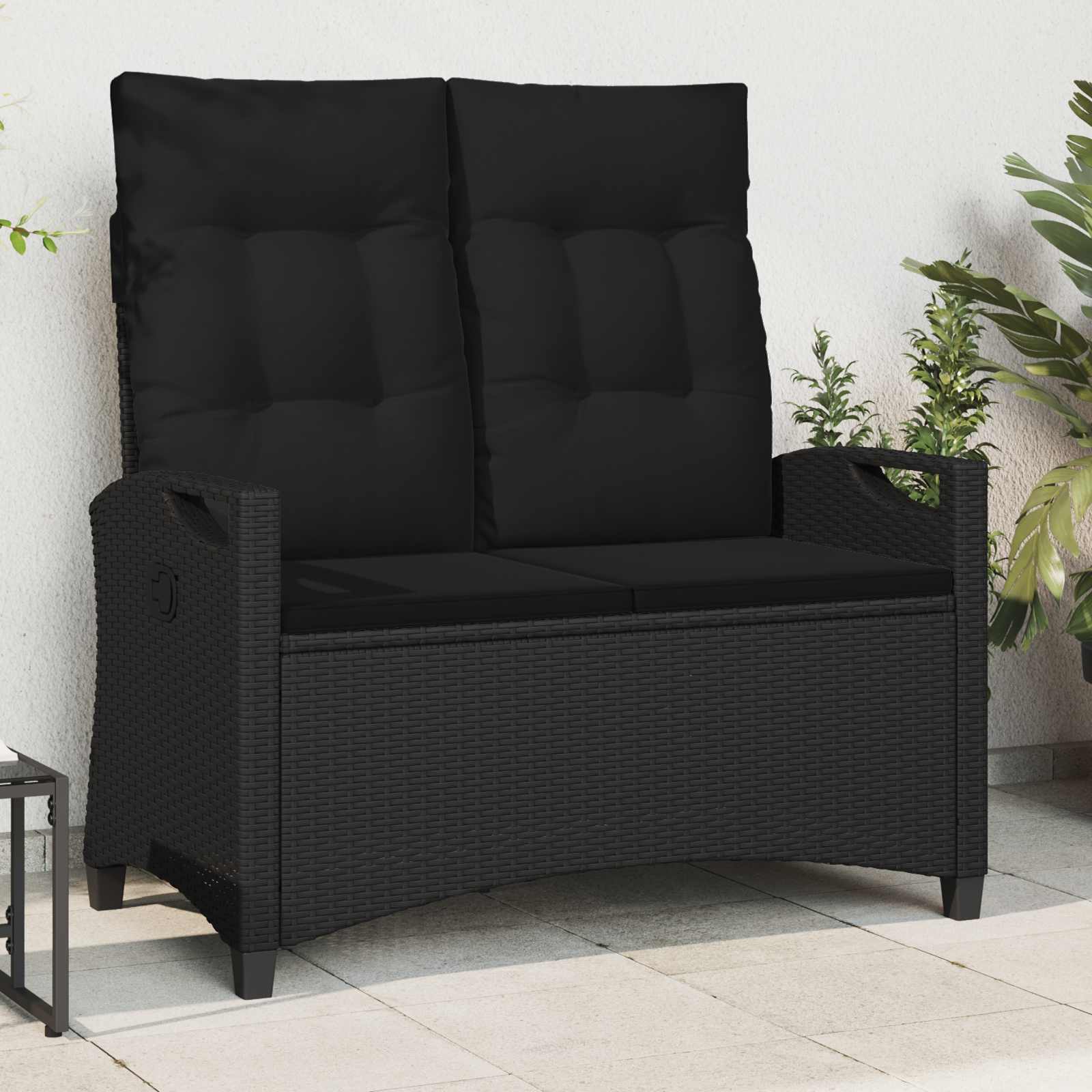 Havebænk Med Pude 105 X 60 X 112 Cm Stål Og Polyester - Hovedbillede
