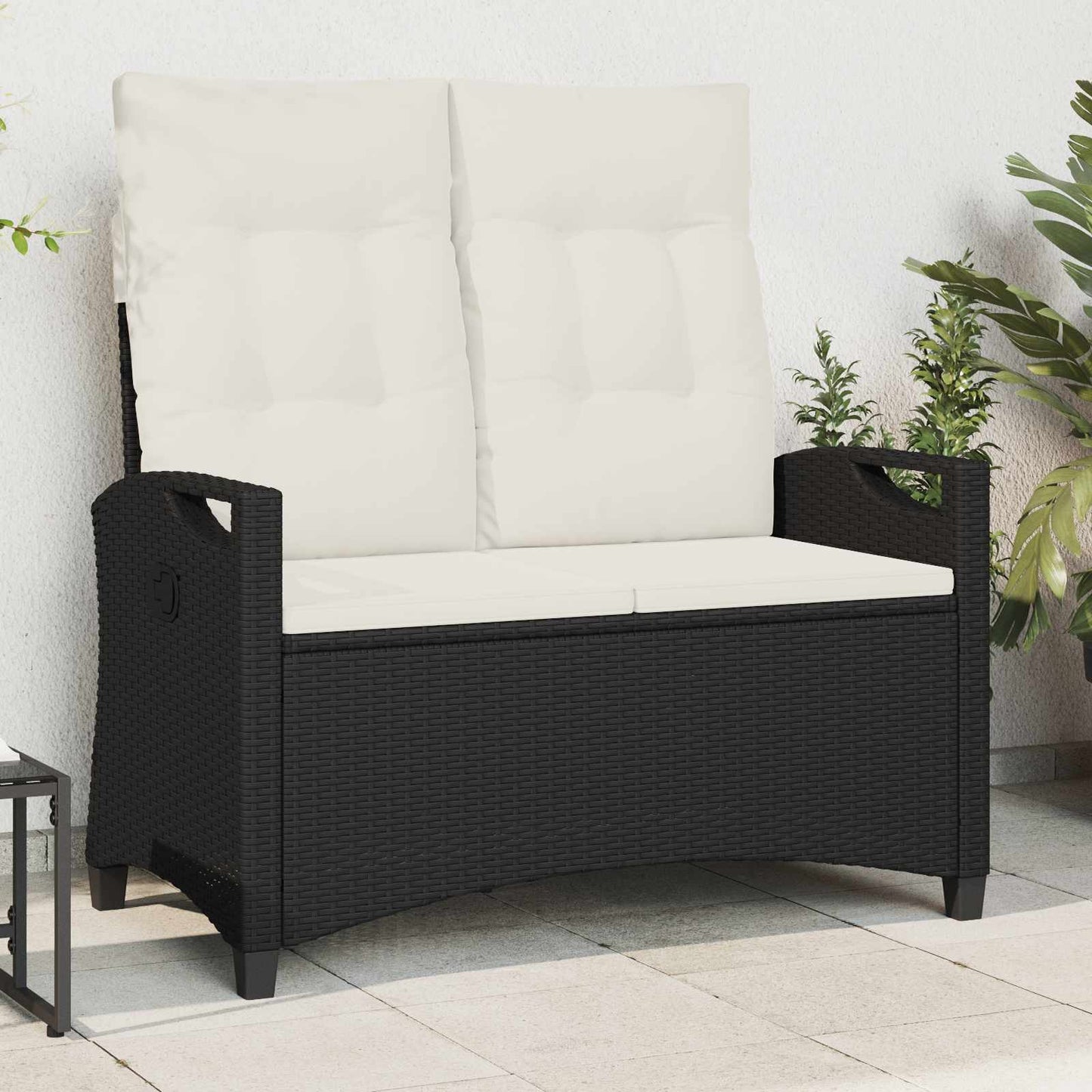 Havebænk Med Pude 105 X 60 X 112 Cm Stål Og Polyester