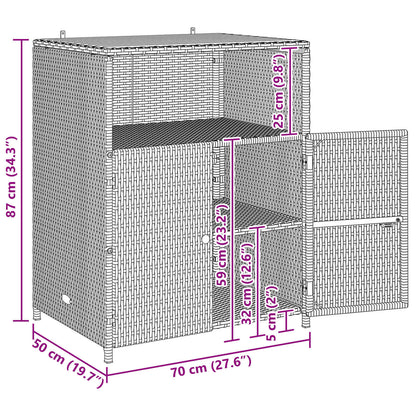 Kabinet Med Hylde 70 X 50 X 87 Cm Polyester Og Roly Rattan - Billede 13