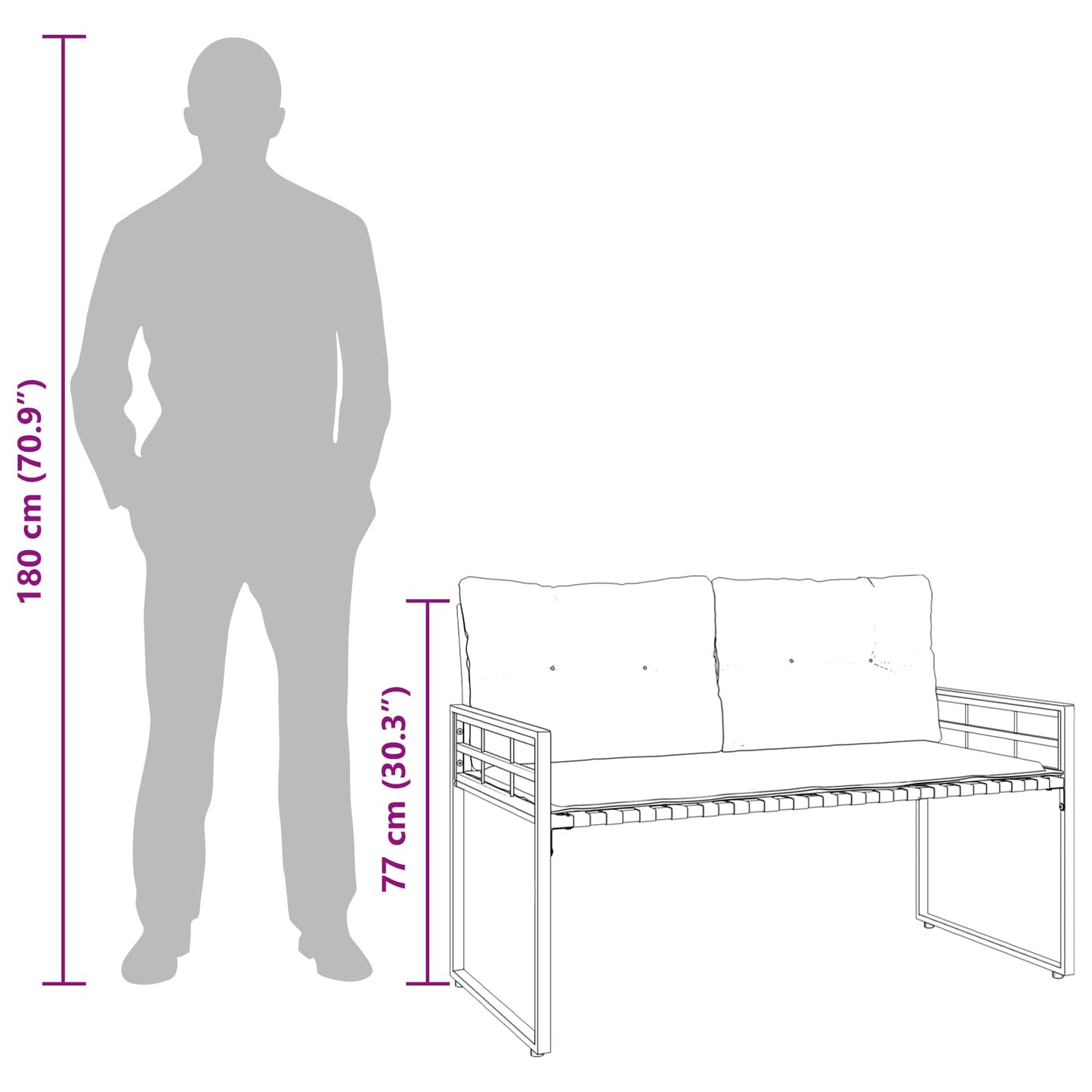 Trælagersbænk Med Pude Ensfarvet Creme 114 X 55 X 77 Cm - Billede 10