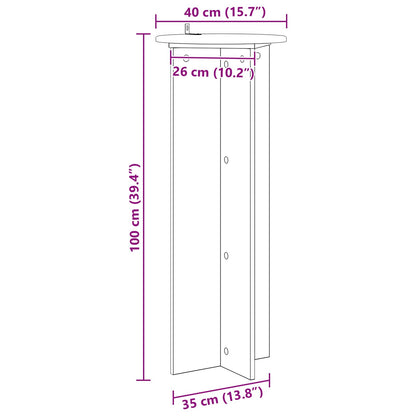 Planteholder 2 Dele Ø40 X 100 Cm Konstrueret Træ - Billede 9