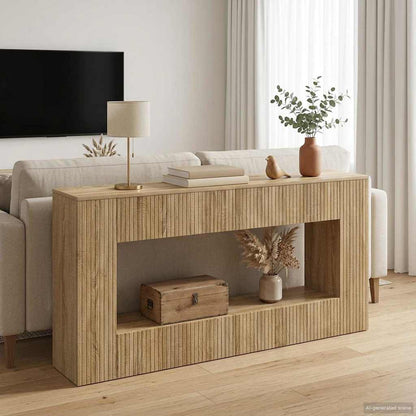 Konsolbord Stribet Konstrueret Træ - Variant 899888