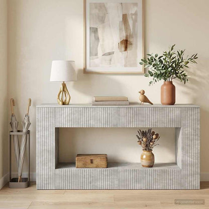 Konsolbord Stribet Konstrueret Træ - Variant 899889