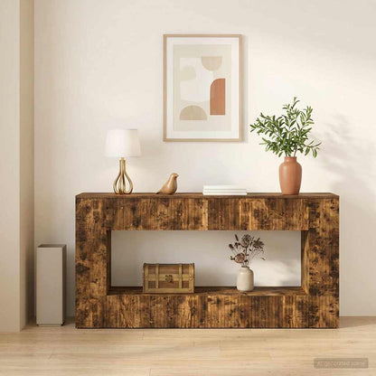 Konsolbord Stribet Konstrueret Træ - Variant 899891