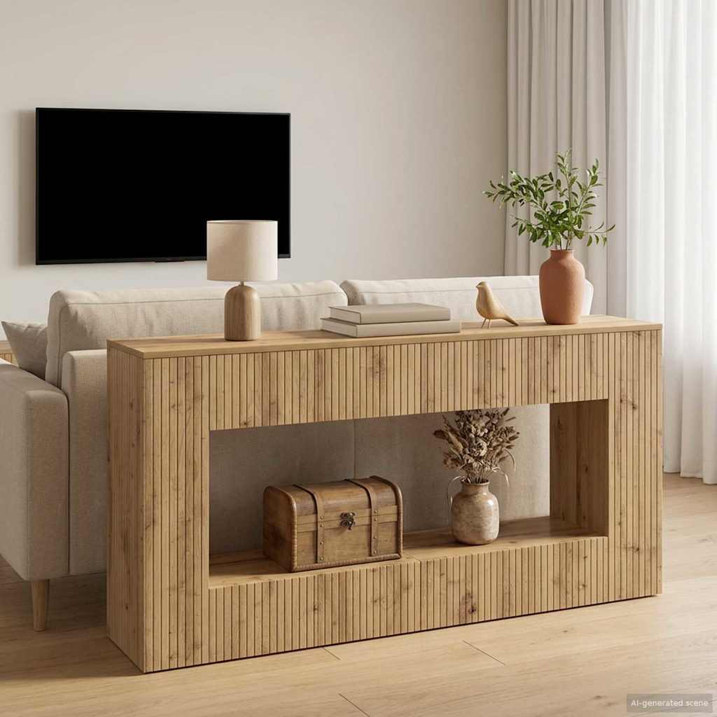 Konsolbord Stribet Konstrueret Træ - Variant 899894