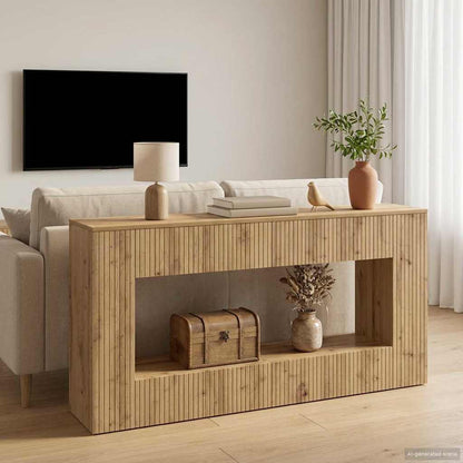 Konsolbord Stribet Konstrueret Træ - Variant 899894