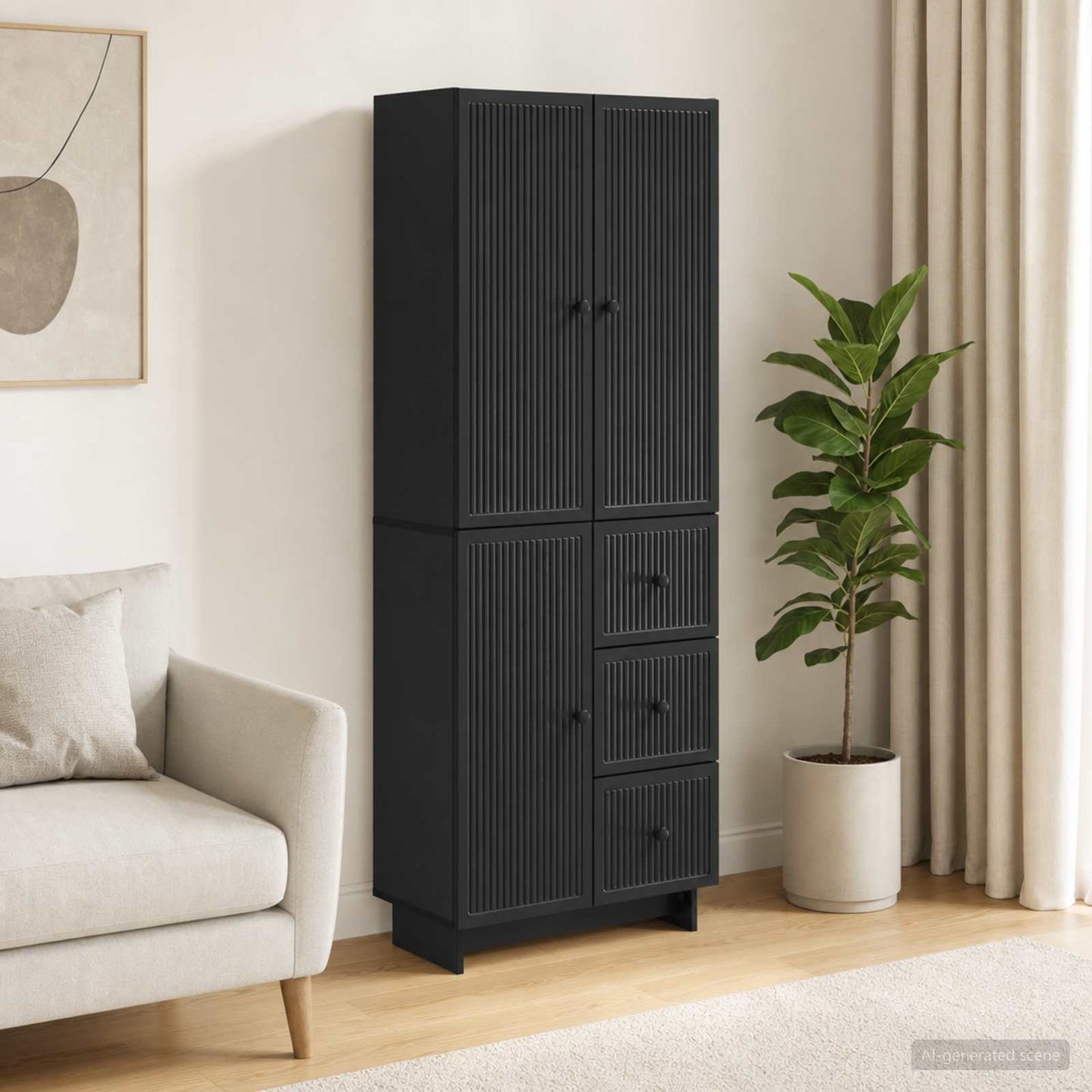 Skab Sæt 2 Dele 66 X 34,5 X 90 Cm Konstrueret Træ - Hovedbillede
