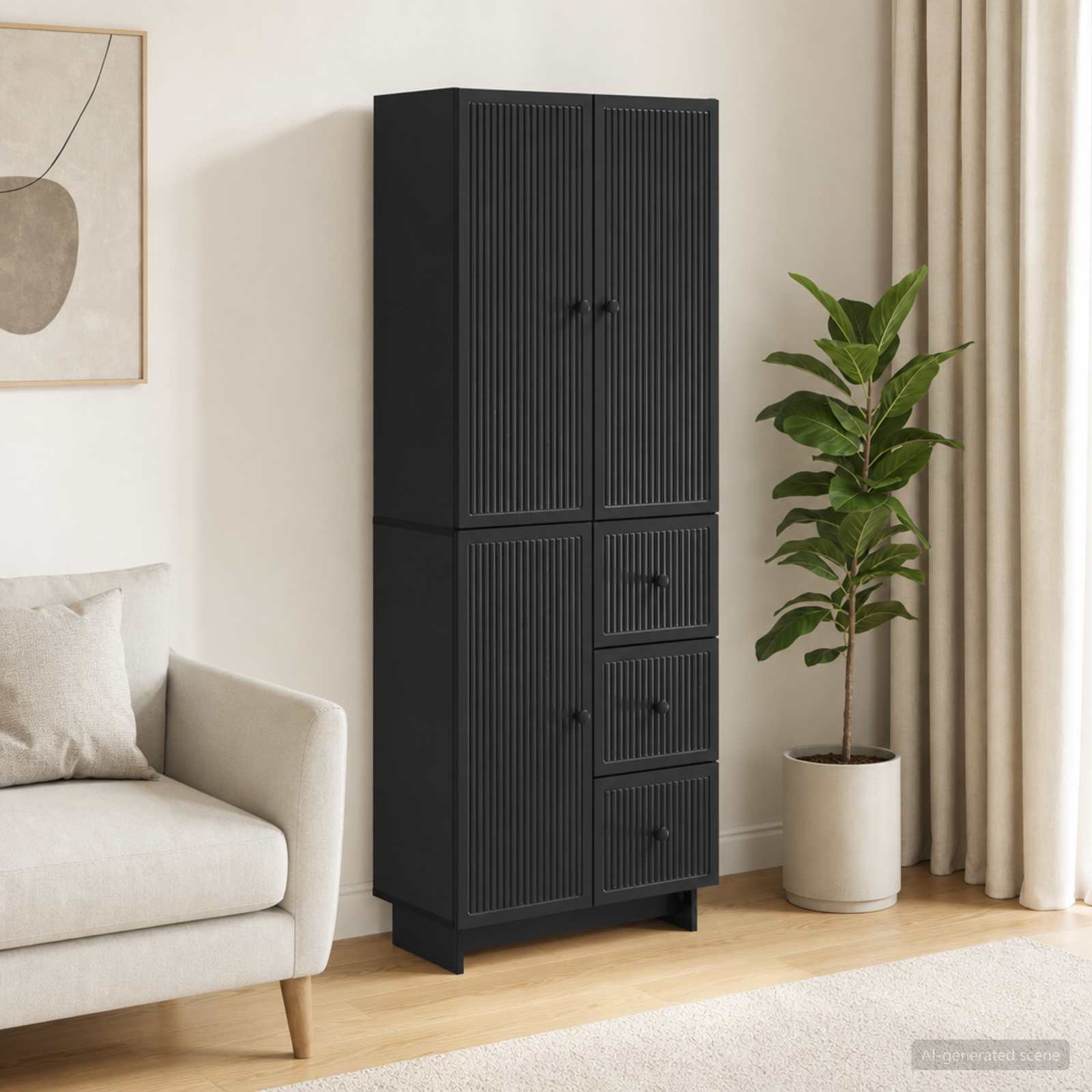 Skab Sæt 2 Dele 66 X 34,5 X 90 Cm Konstrueret Træ - Hovedbillede