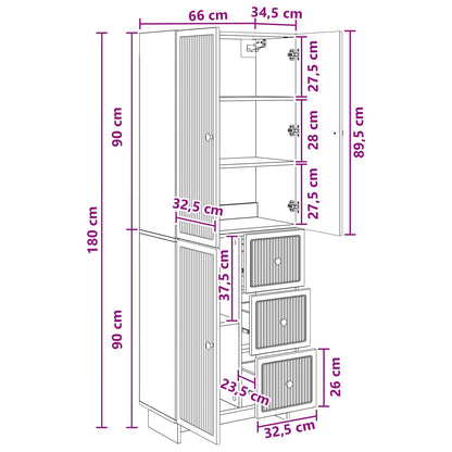 Skab Sæt 2 Dele 66 X 34,5 X 90 Cm Konstrueret Træ - Billede 9